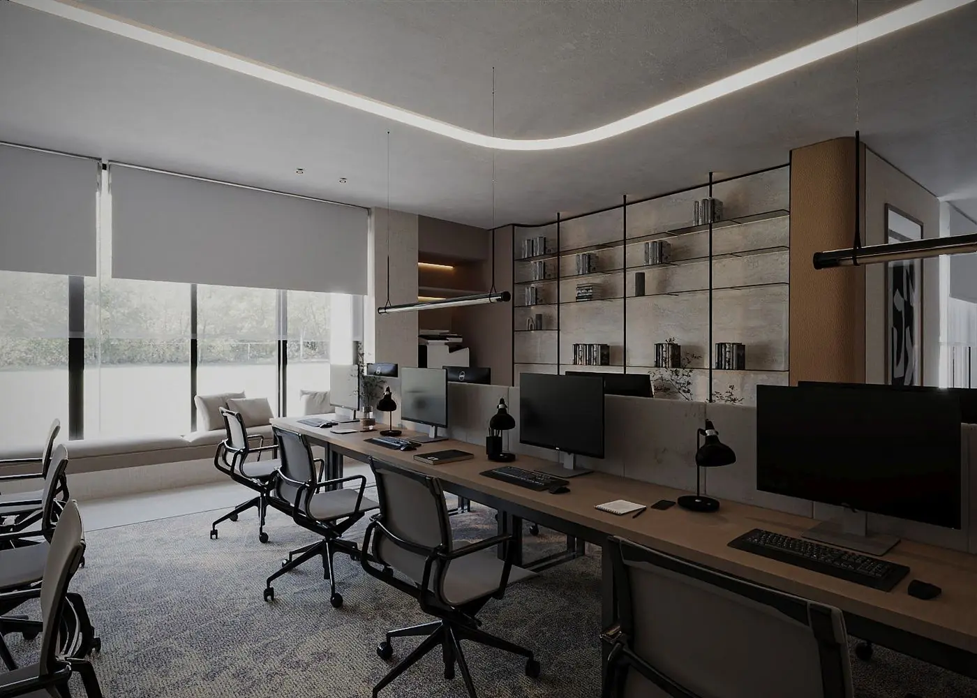 Open-plan office joinery