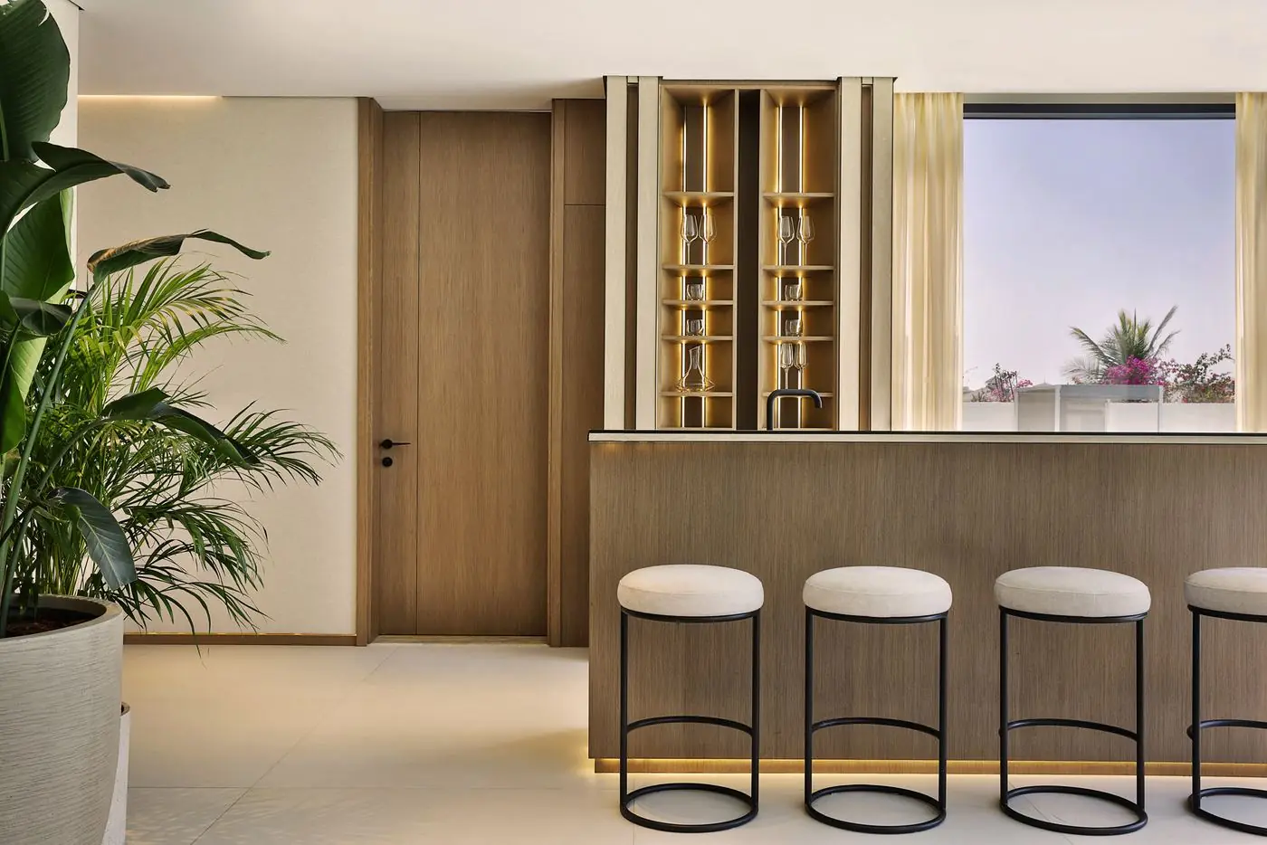 Bedroom joinery in a luxury villa with a sea view